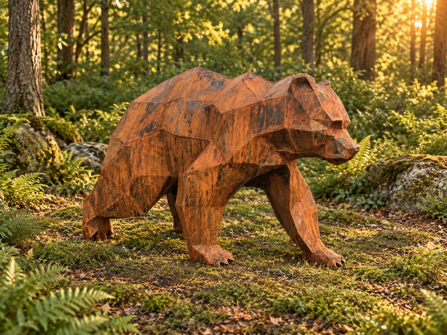woodland image of the grizzly bear sculpture