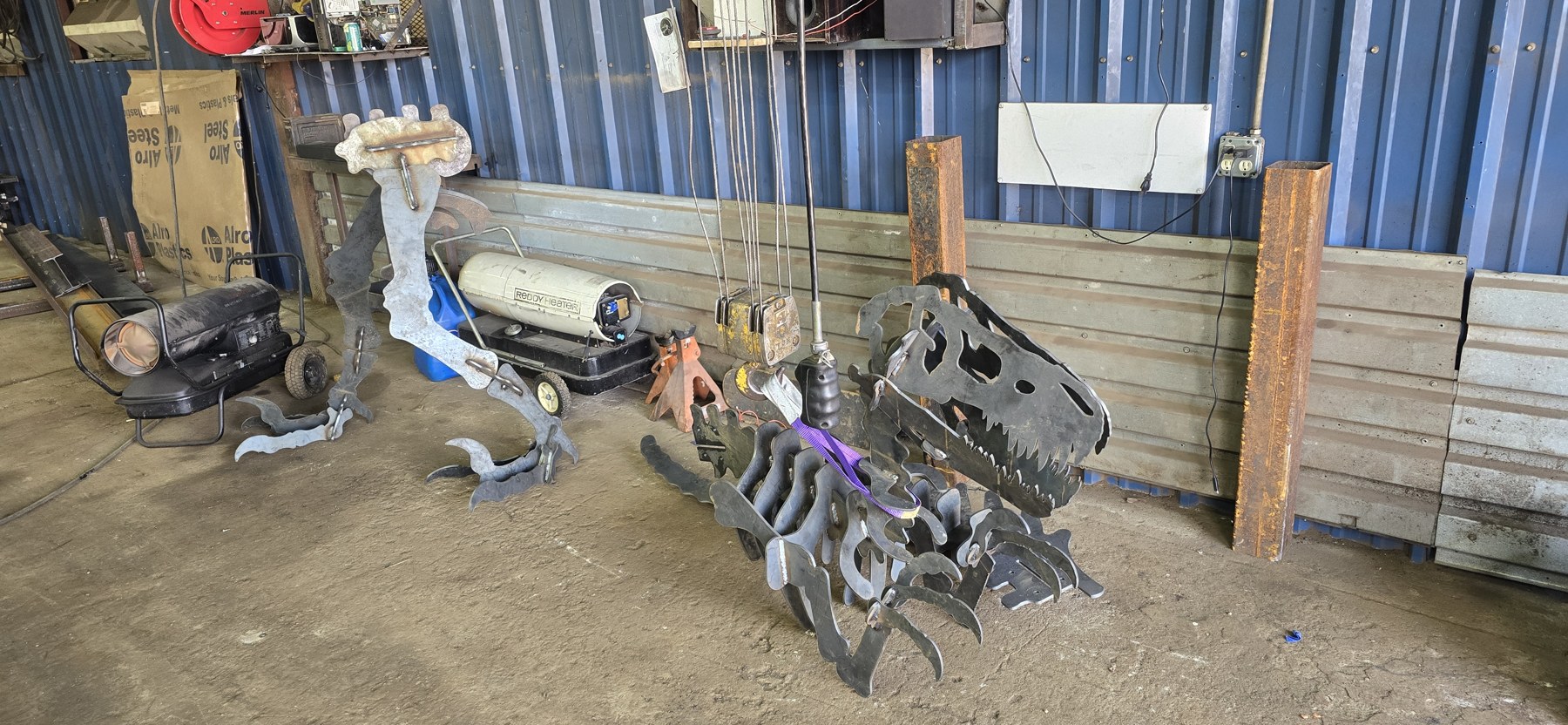 Dinosaur assembly in the workshop