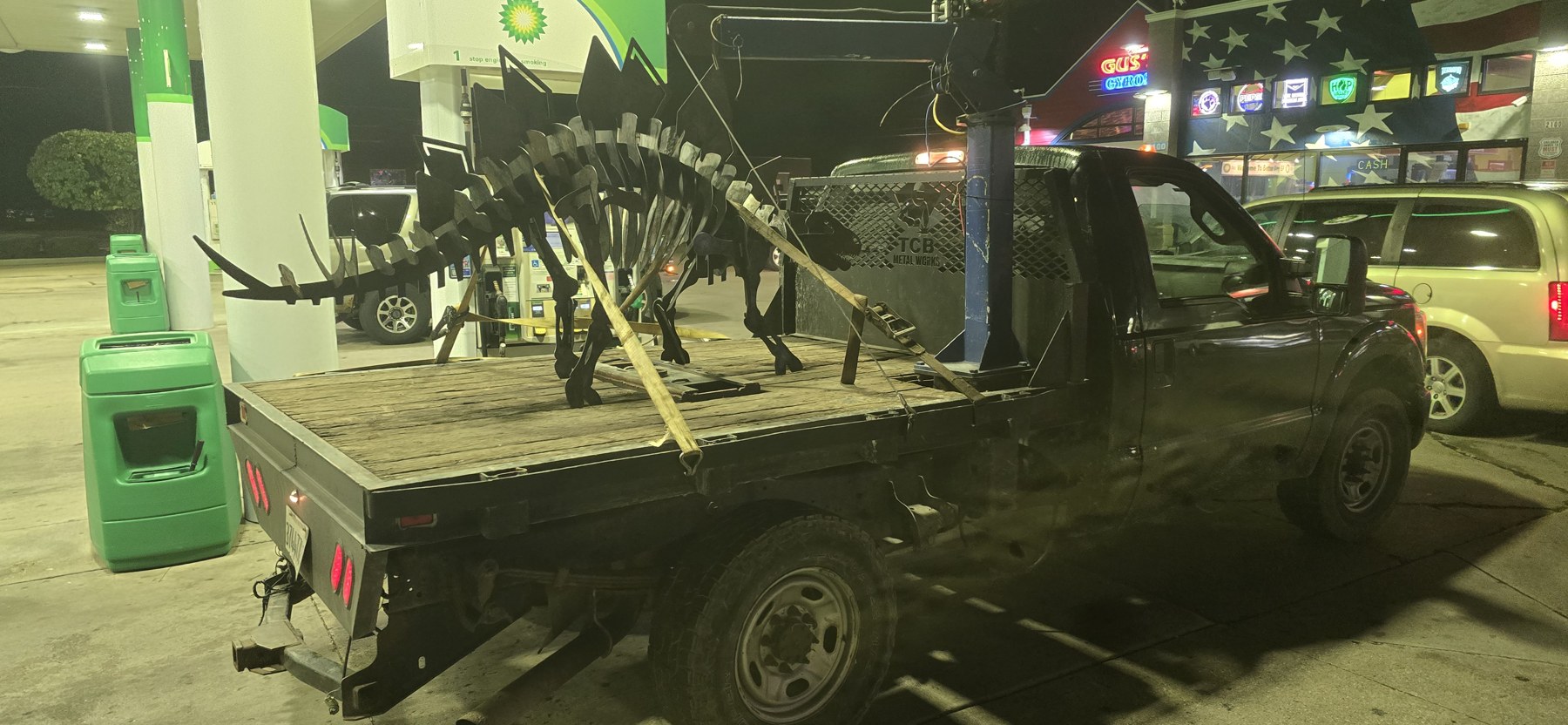 Stegosaurus on the road