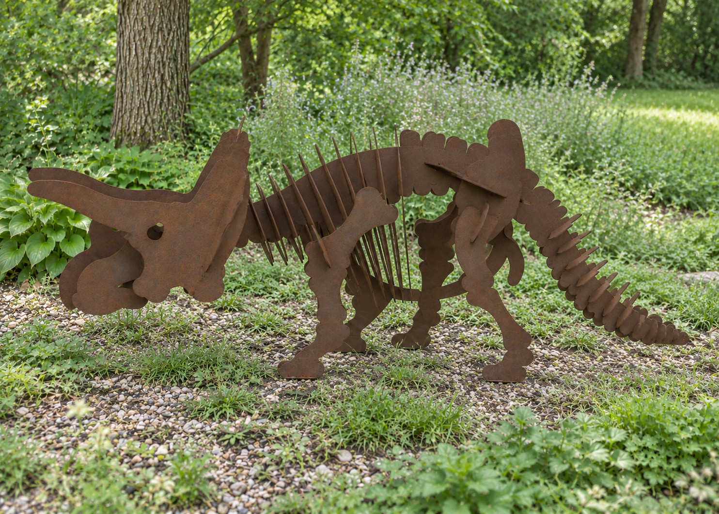 triceratops garden visualization, side view